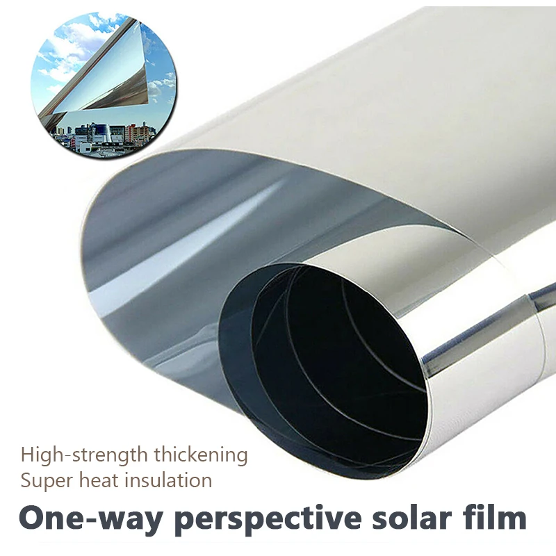 Самоклеящаяся односторонняя зеркальная оконная пленка виниловая отражающая