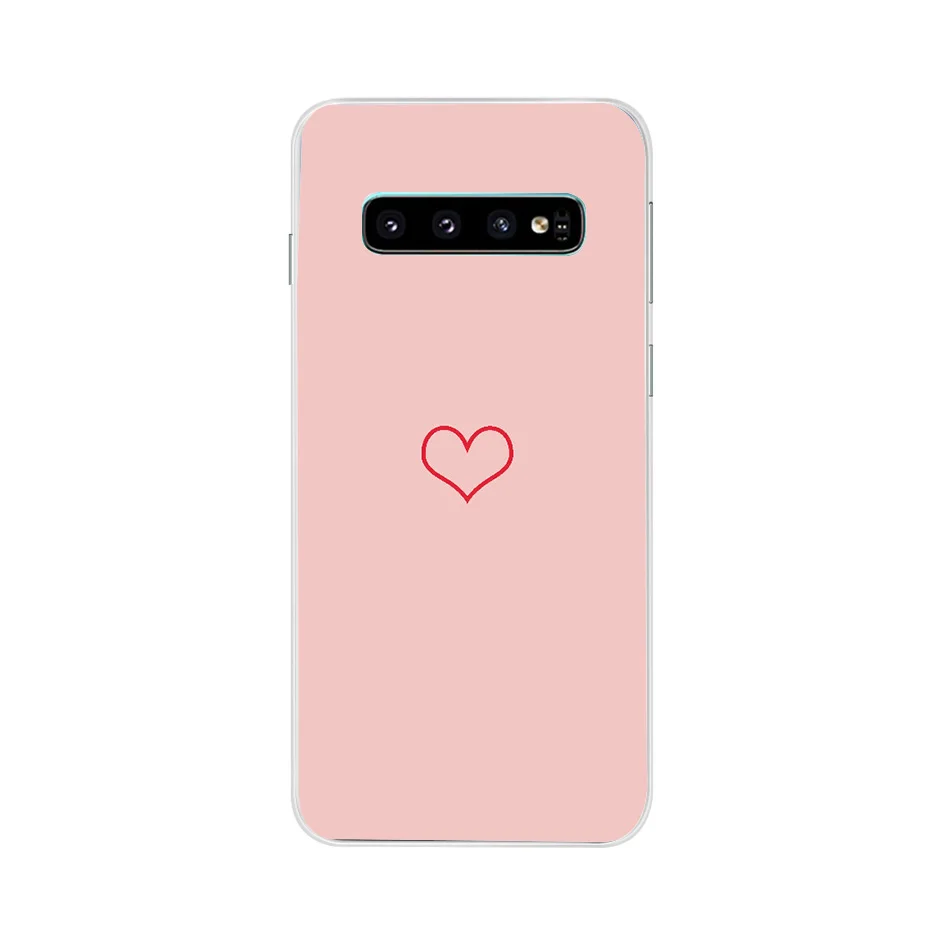 Силиконовый милый чехол с сердечком для Samsung S10 Plus телефона A50 A30 A21S A11 A01 A51 A71 S10E