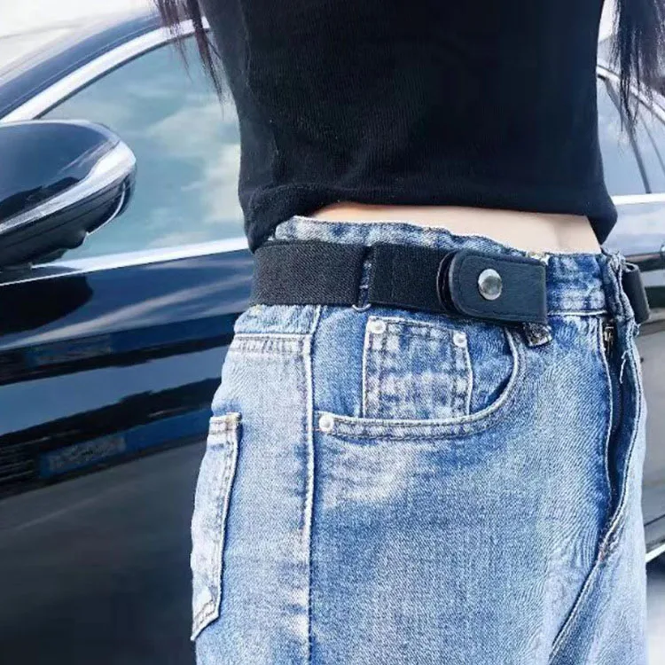

Invisible seamless lazy belt men's and women's fashion elastic elastic without buckle punch-free elastic women's trouser belt