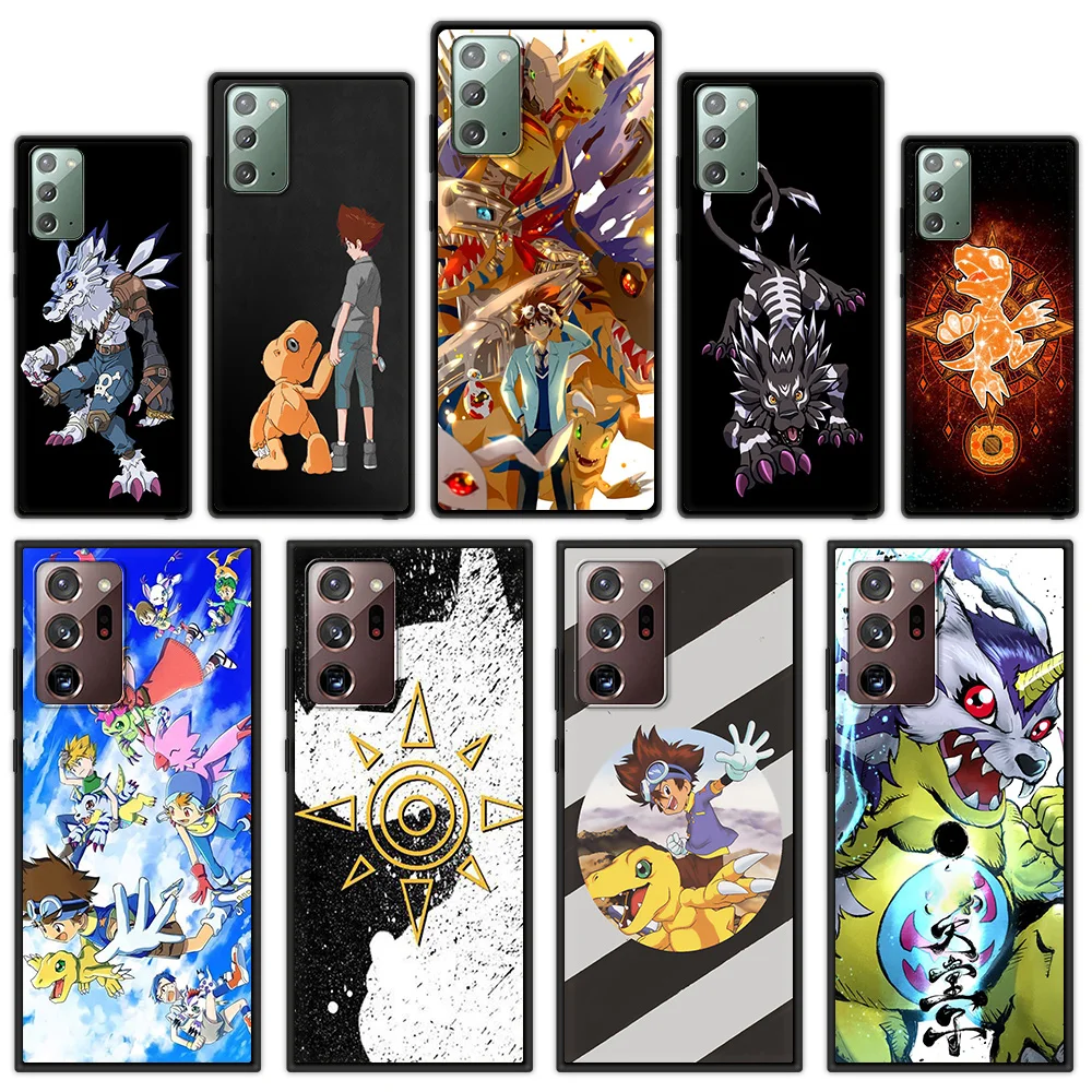 

Cute Japan Anime Digimon Phone Case For Samsung Galaxy Note 20 Ultra 10 Plus Lite M31 Soft Silicone Black Cover TPU Shell Couqe