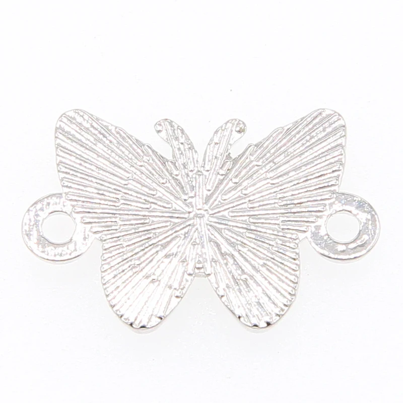 Коннекторы в виде бабочки с кристаллами белого цвета для изготовления браслетов
