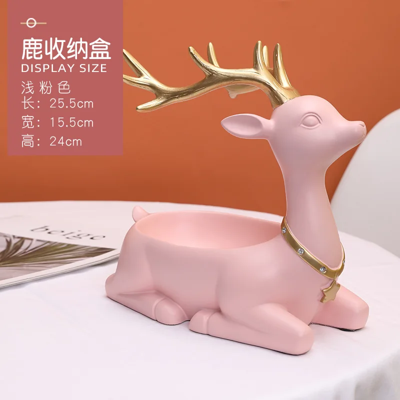 

A deer has you to decorate tabletop sundries storage box office household simple key snacks storage rack