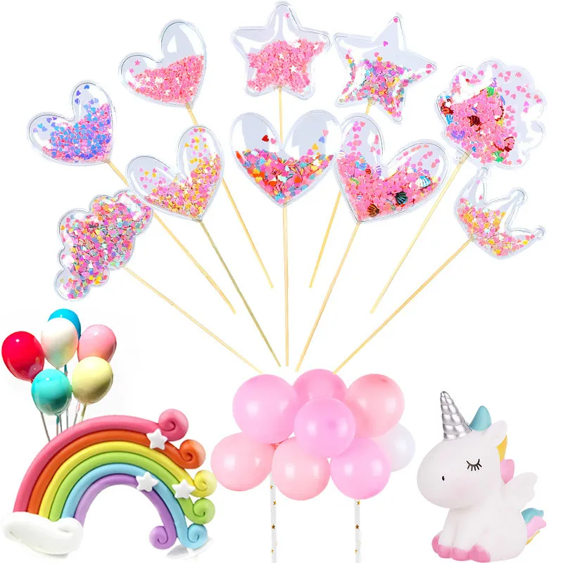 Побрякушки для торта звезды мерцающие маленькие кекс Топпер свадьбы День