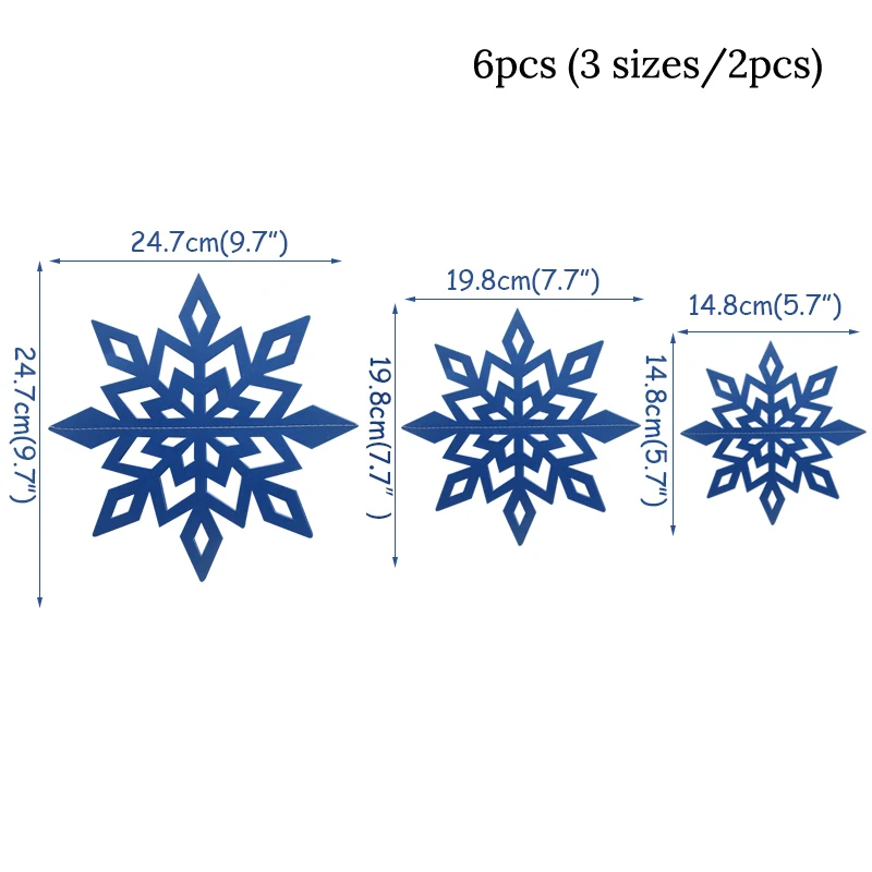 6pcs Snowflake 4/30 шт. белый Пластик поддельные Снежинка Подвески для рождественской вечеринки Подвески год Рождественская елка украшения вечерние украшения для носа - Цвет: 6pcs Snowflake