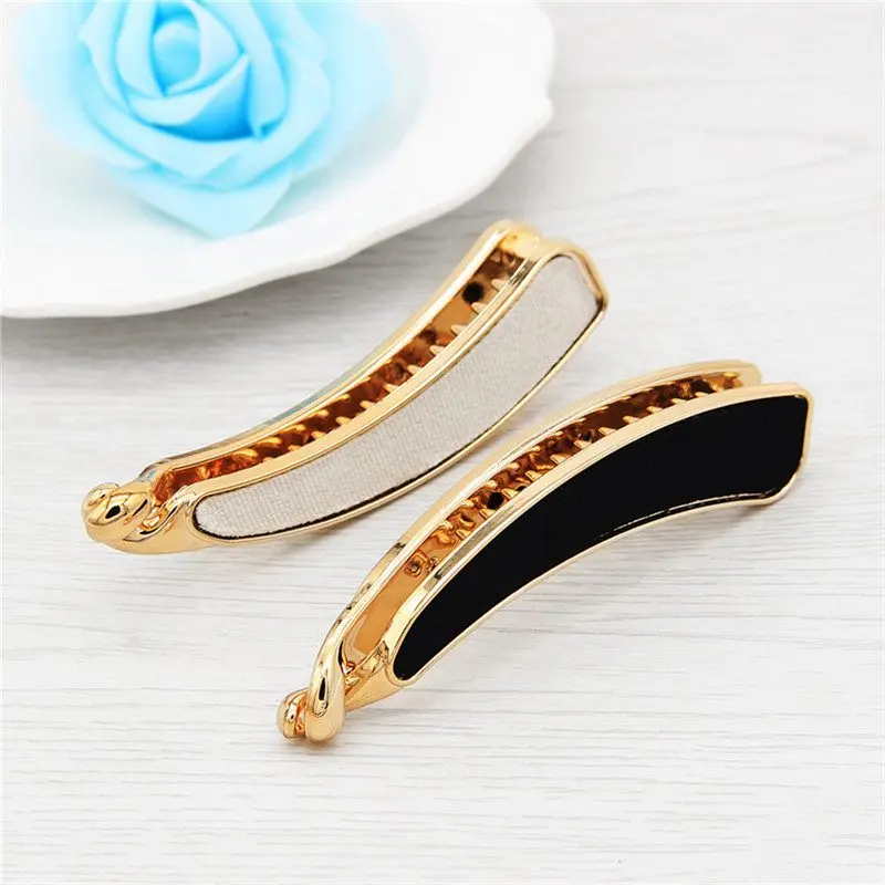 

Fashion Clip Horsetail Hairpin Banana Gold Clip Vertical Headdress Velvet Fashionable