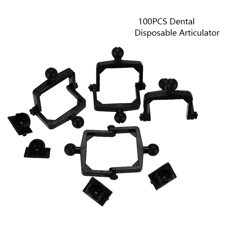 

100pcs/Lot Plastic Dental Articulator Holder Disposable Mouth Bite Holder Dental Articulator Black Study Lab Tool