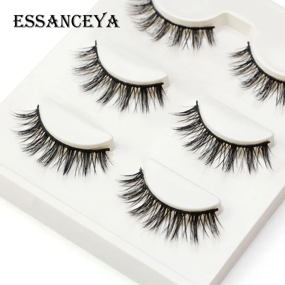 ESSANCEYA 3 пары натуральные накладные ресницы наращивание ресниц Инструмент Maquillage Cilios ресницы искусственные Cilios сексуальные лахсы