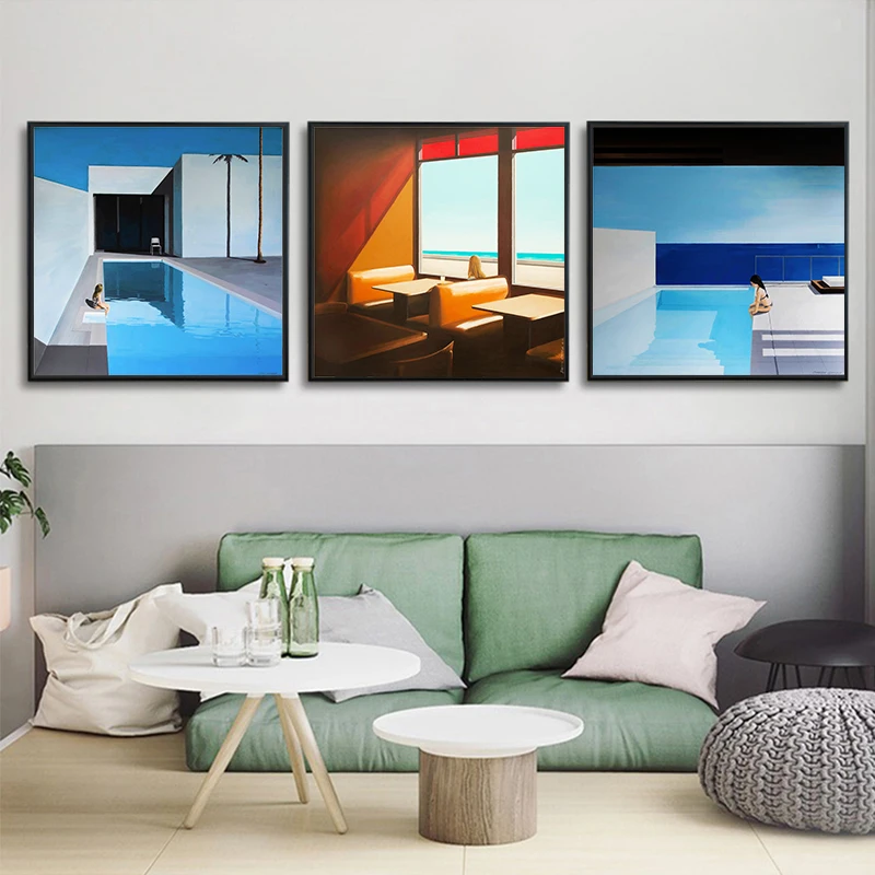 Большой всплеск Давида хокни художник на заказ свежий с плавательным бассейном