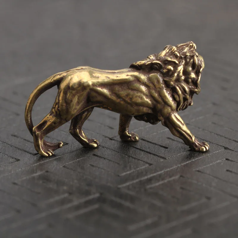 Анитик бронзовая величественная миниатюрная Статуя Льва короля настольные