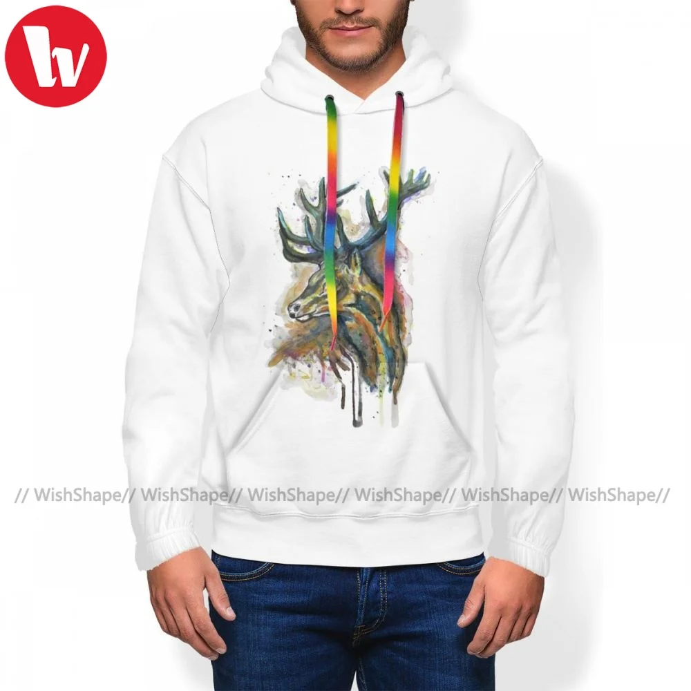 

Popular Deer Head Hoodies Winter Polyester Hoodie Loose Long Length Pullover Hoodie Mens Over Size