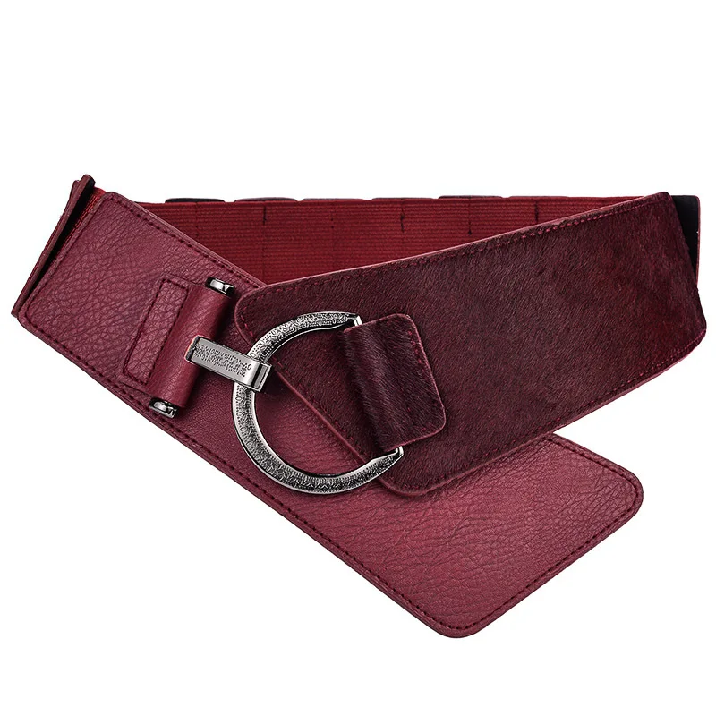 Новинка 2021 женский эластичный пояс из искусственной кожи черный широкий модный