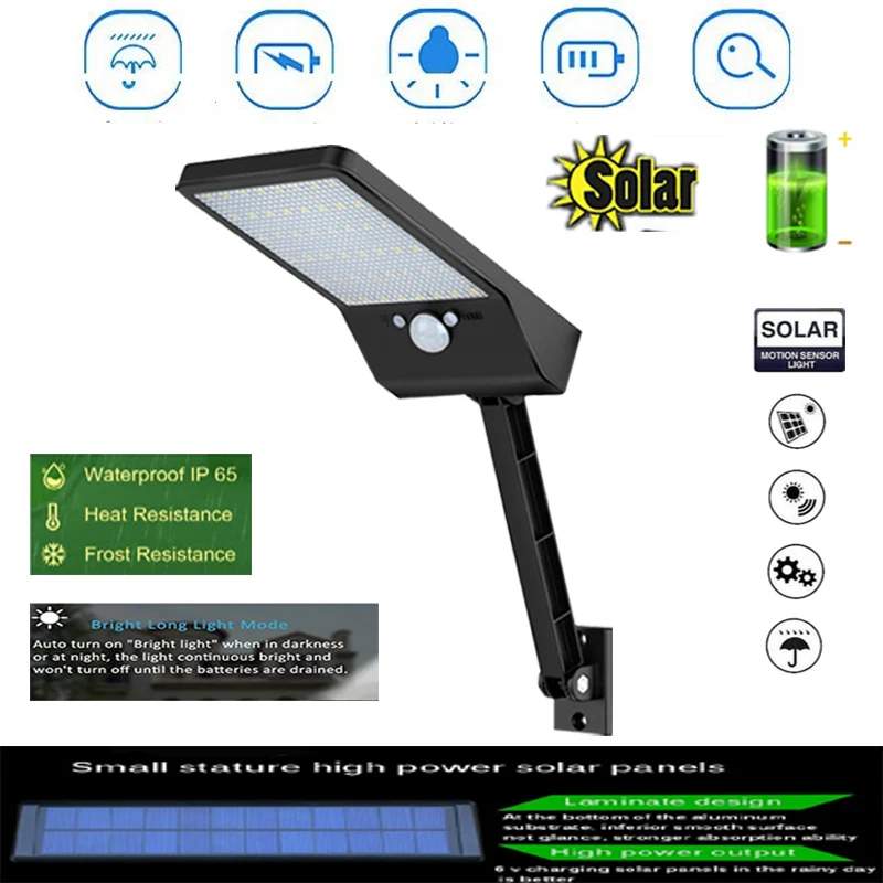 Уличная лампа на солнечной батарее 48 светодиодов 800 лм 3 режима | Лампы и освещение