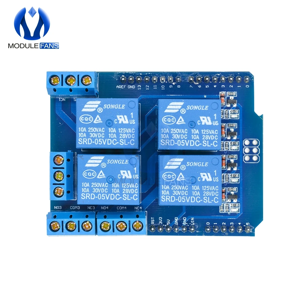 5 В 4 канала канальное реле Swtich Shield V2.0 плата Расширения для Arduino UNO R3 модуль