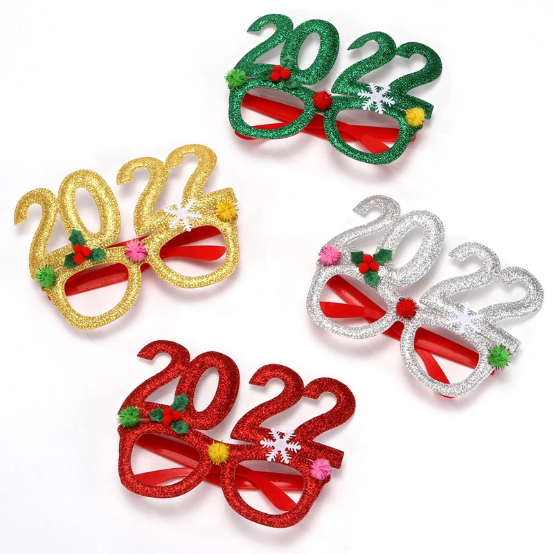

Christmas Offers 2021 Merry Christmas Ornaments Glasses Frame Photo Booth Props Xmas Gifts Navidad Party Supplies New Year 2022