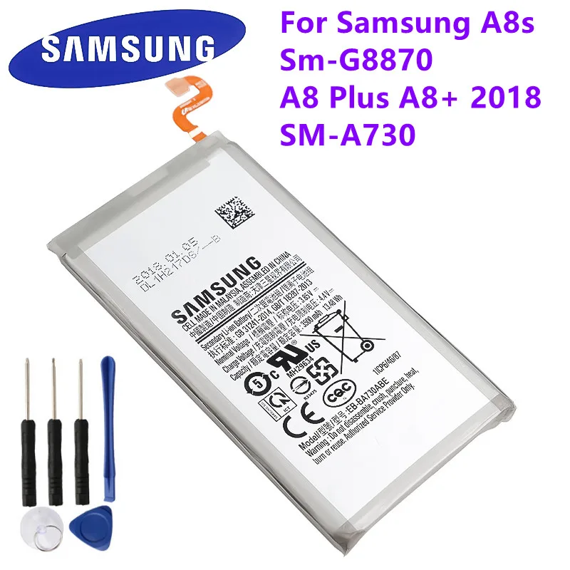 Оригинальный телефон Samsung Galaxy A8 Plus + 2018 с внешним аккумулятором A730F A730DS 3500 мАч A8s G8870