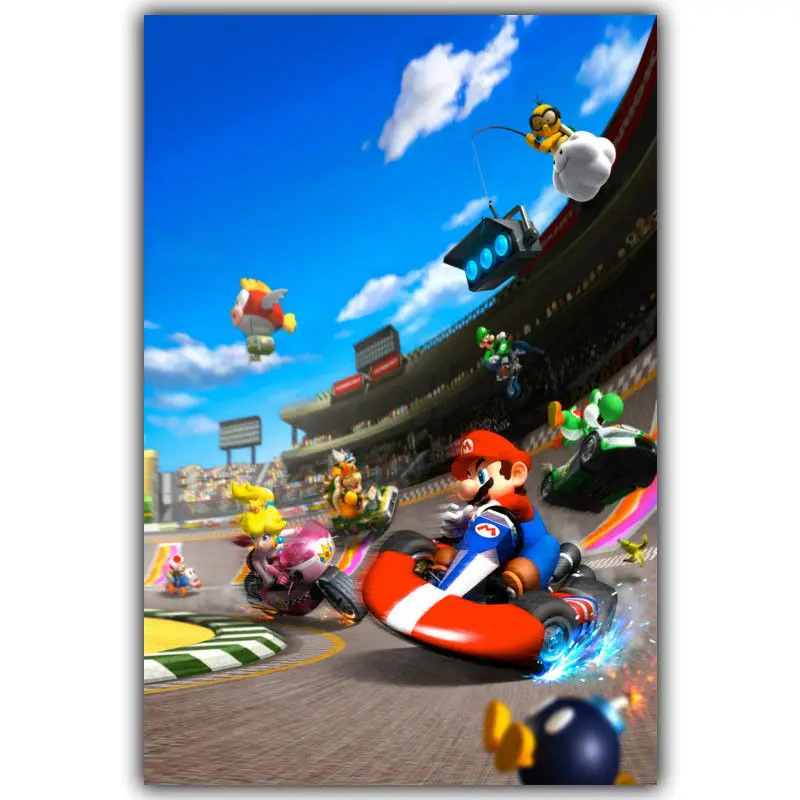 Плакат Из Шелковой Ткани в стиле Super Mario 13x20 24x36 дюймов|Рисование и каллиграфия| |