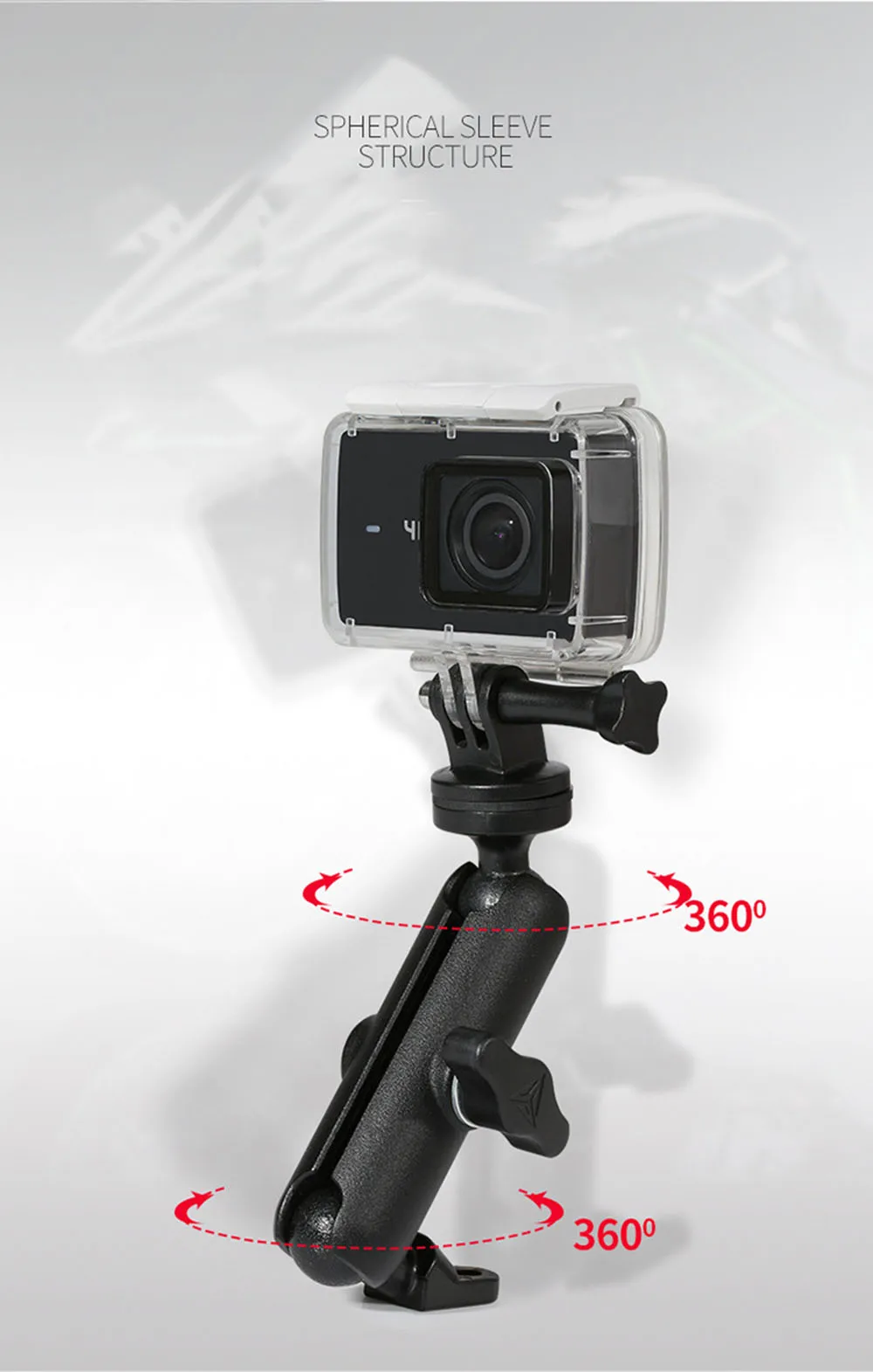 ACCNIC мотоцикл велосипедный руль камера крепление рельса для Gopro Hero SJCAM Yi контур Микро карта держатель камеры для Canon Nikon
