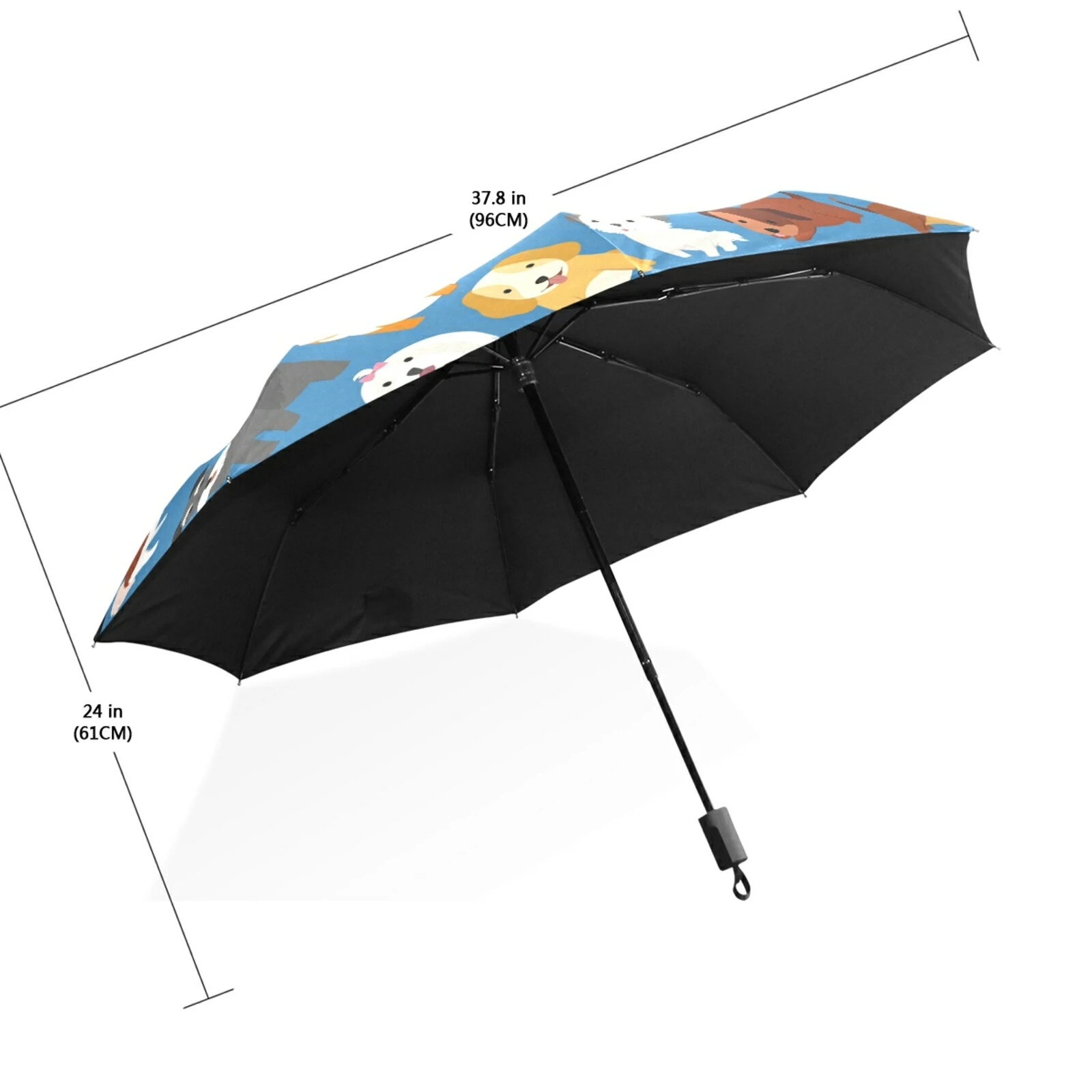 Прочный Ветрозащитный Зонт с семейным принтом собаки дождь женский анти УФ три