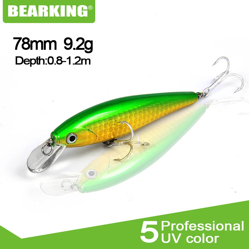 Bearking отличное 78 мм 9 2g погружения 0 8 1 2 м рыболовные снасти новые модели идеального