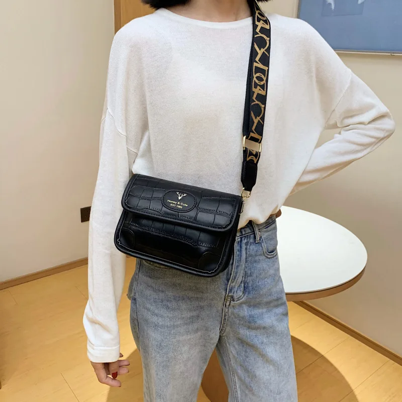 

YOUSE Brand 2021 New Bag Female Fashion Texture One-shoulder Bags Broadband Cross-body Bags Versatile Small Square Bags Satchel