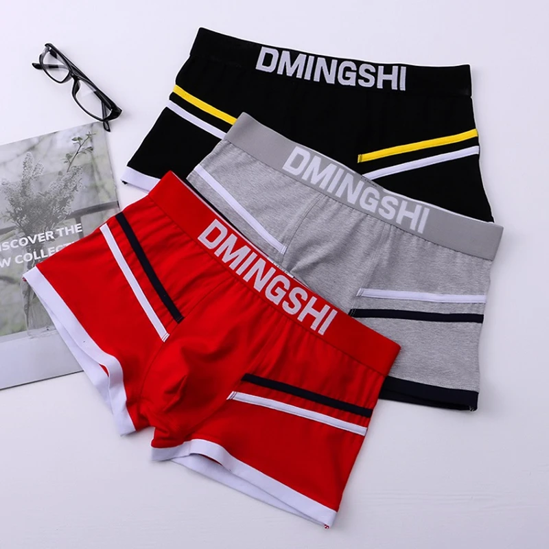 

Трусы-боксеры мужские, хлопковые, с принтом, размера плюс, 3 шт.