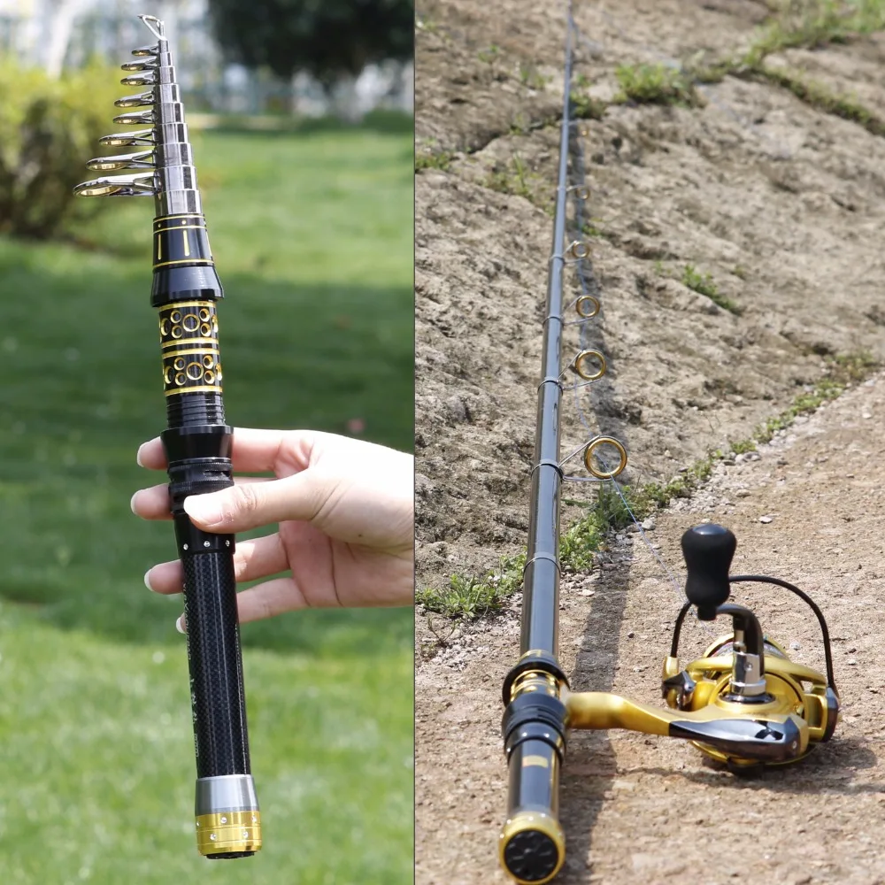 Sougayilang Buy 1 Get Free The Same Paragraph 1.5m Fishing Rod Ultraligh Carbon Fiber Material Spinning Pole De Pesca |