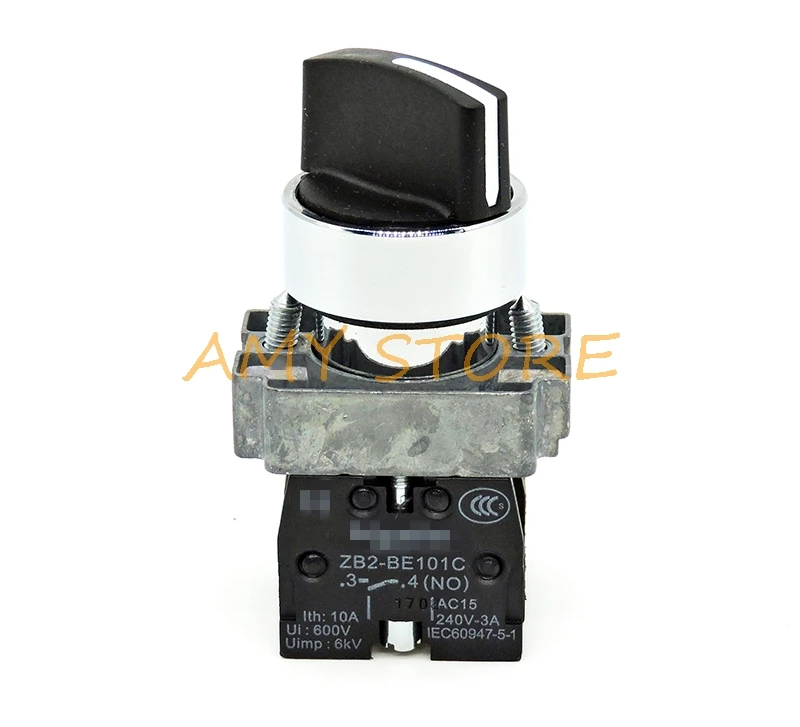 XB2-BD73 Three 3 Position Left Momentary + Right Self Lock Rotary Select Selector Switch 22mm 2NO Normal Open |