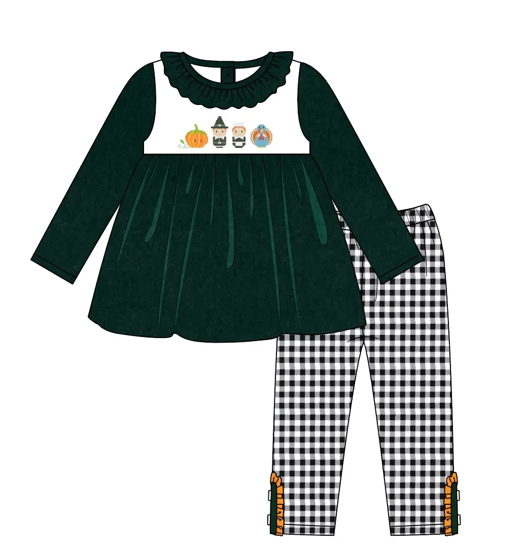 Autumn Clothes Navy Blue Long Sleeve Top And Brown Striped Trousers Child Is Born Embroidery Pattern Boys Clothes