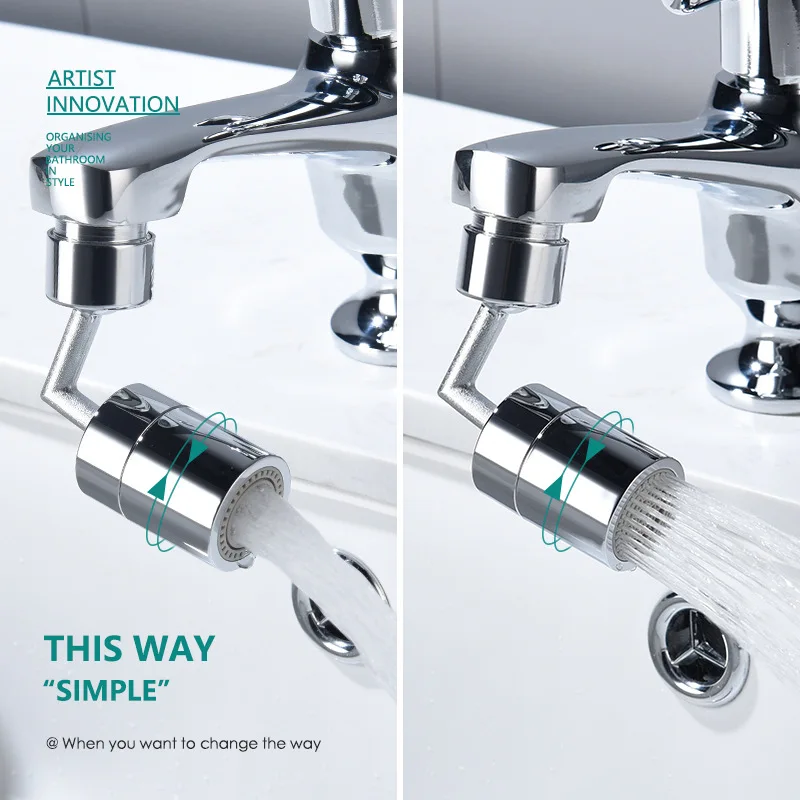

720 Degree Swivel Sink Faucet Aerator Big Angle Large Flow Aerator Dual Kitchen Function Faucet Aerator Rotatable Bubbler Tap