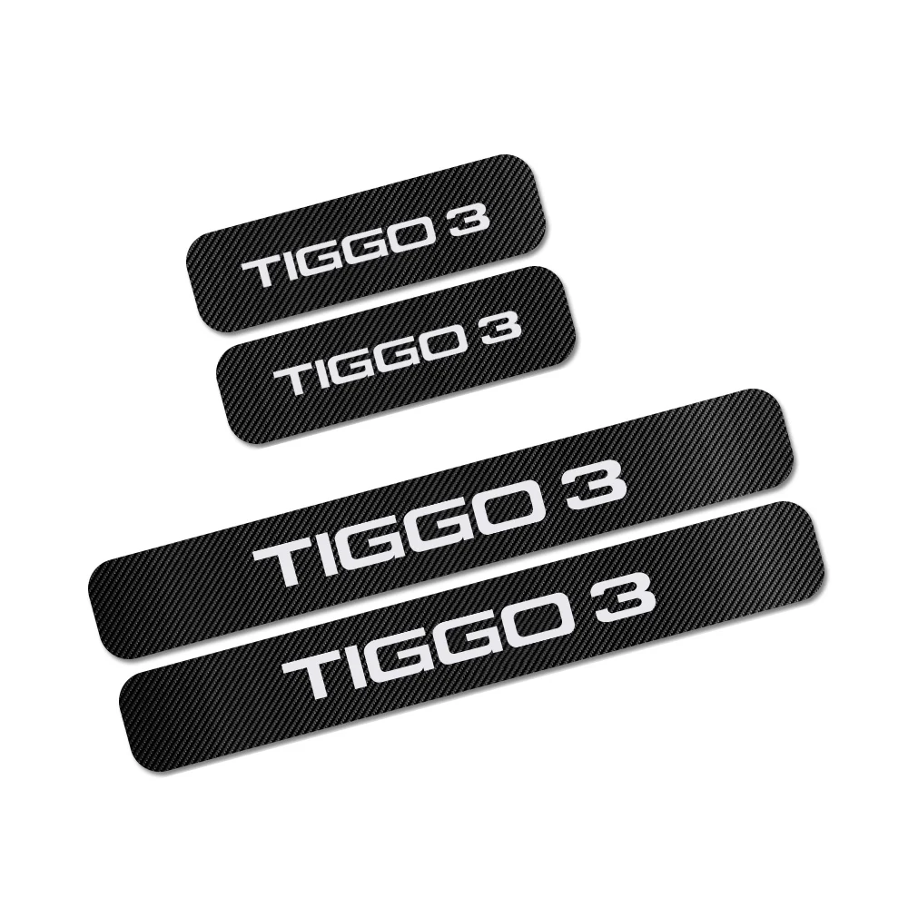 

4Pcs Car Door Sill Plate Stickers For CHERY TIGGO 3 4 5 7 PRO 8 Auto Threshold Protector Decals Car Tuning Accessories