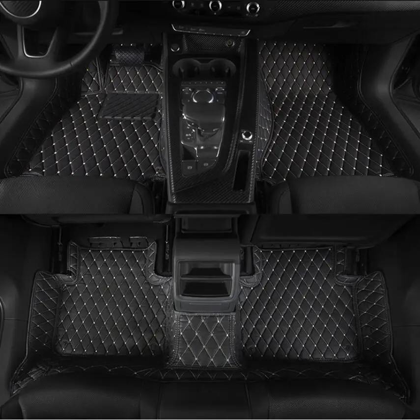 for leather car floor mat for audi a4 B9 2016 2017 2018 2019 2020 accessories interior styling decoration rug carpet