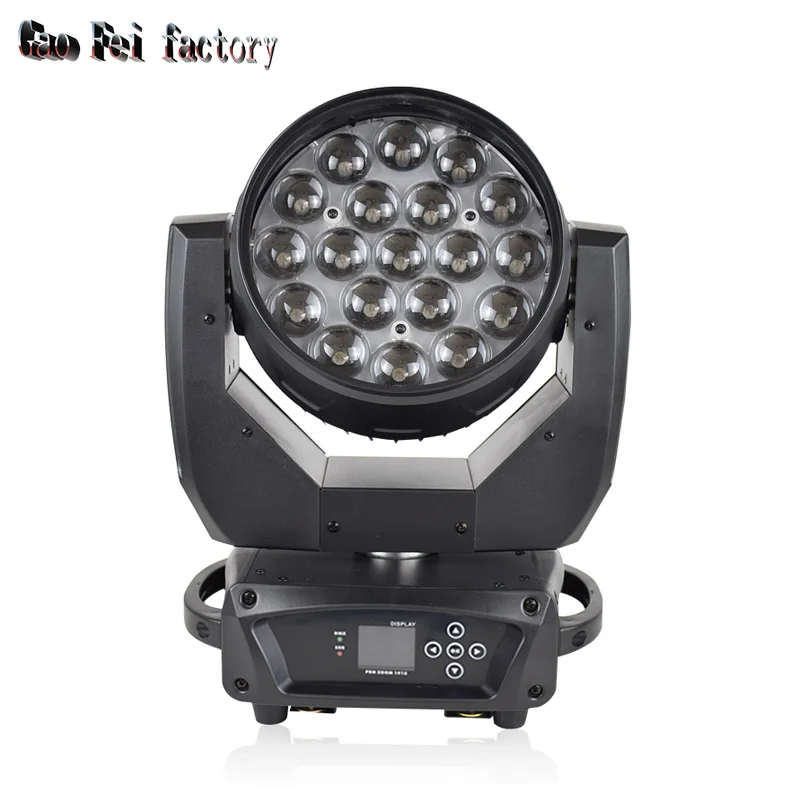 Dmx512 19X15W Светодиодный прожектор с зумом Rgbw подвижный сценический для
