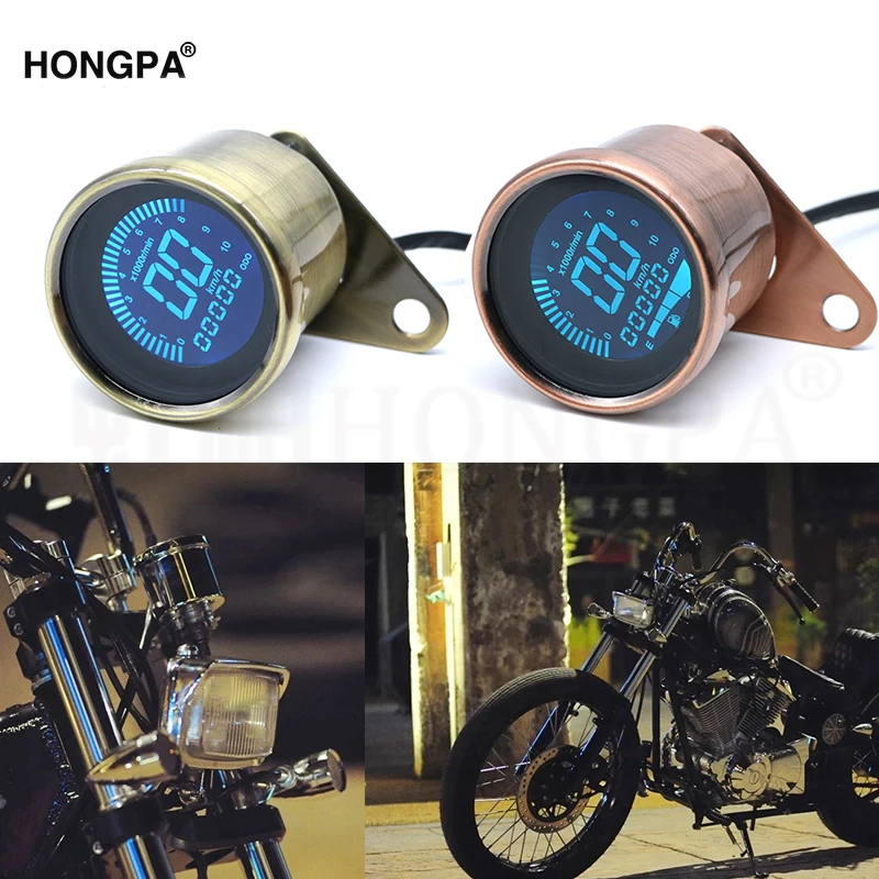 Все новые универсальные мотоциклетные цифровые Спидометр Ретро ЖК одометр кафе