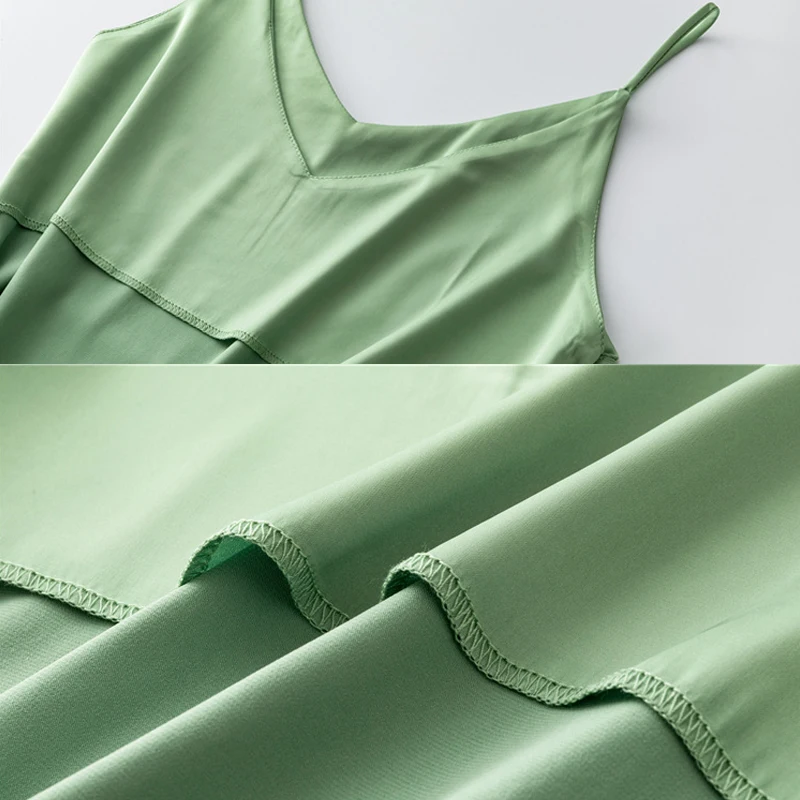 

Summer 2021 Women's Satin Tank Tops Fashion Sexy Condole Belt Unlined Upper Garment Loose Plus Size S-3XL Sleeveless Vest