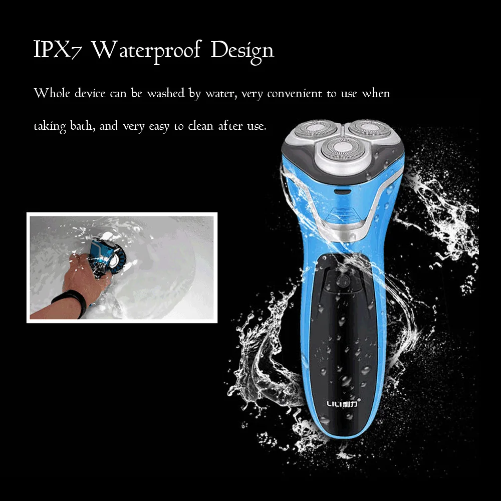 Электрическая Мужская бритва для бороды моющаяся 3D Тройная плавающая