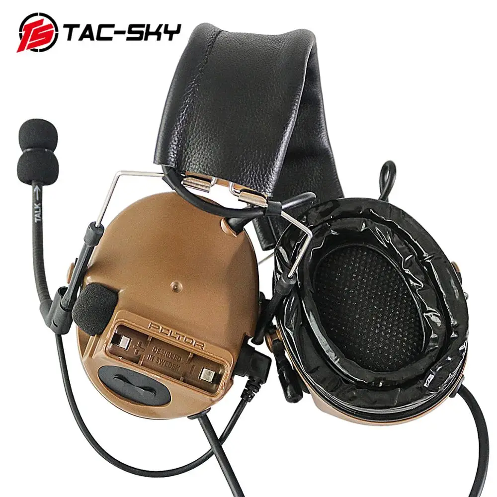 COMTAC TAC-SKY comtac iii силиконовые наушники двухпроходная версия военного слухового шумоподавления звукоснимателя тактическая гарнитура CB - Цвет: CB