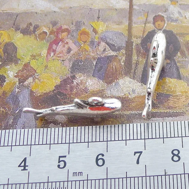 10 шт./лот 13x26 мм Шармы из сплава Акула Рыба Античные Серебряные Подвески для