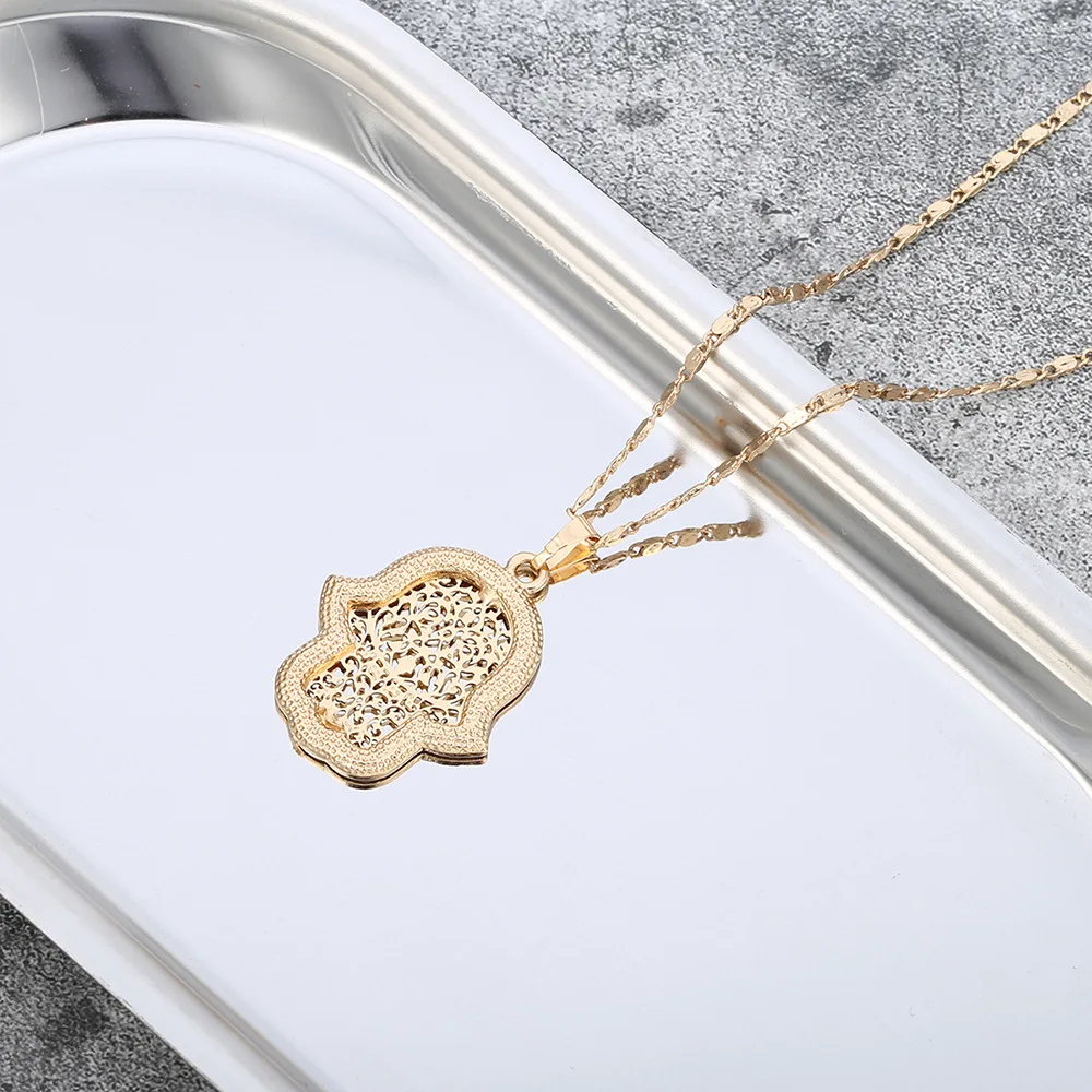 Lucky Collares Bijoux Femme Хамса рука начальная ожерелье для женщин золотые ювелирные изделия выдалбливают ключицы Звено Цепи Подвеска колье
