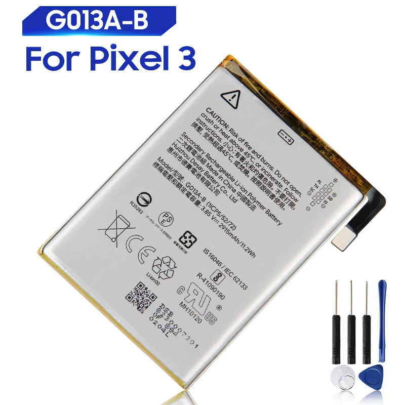 Original Replacement Battery For Google Pixel 3 Pixel3 Pixel 3XL G013A-B G013C-B Genuine Battery 3430mAh