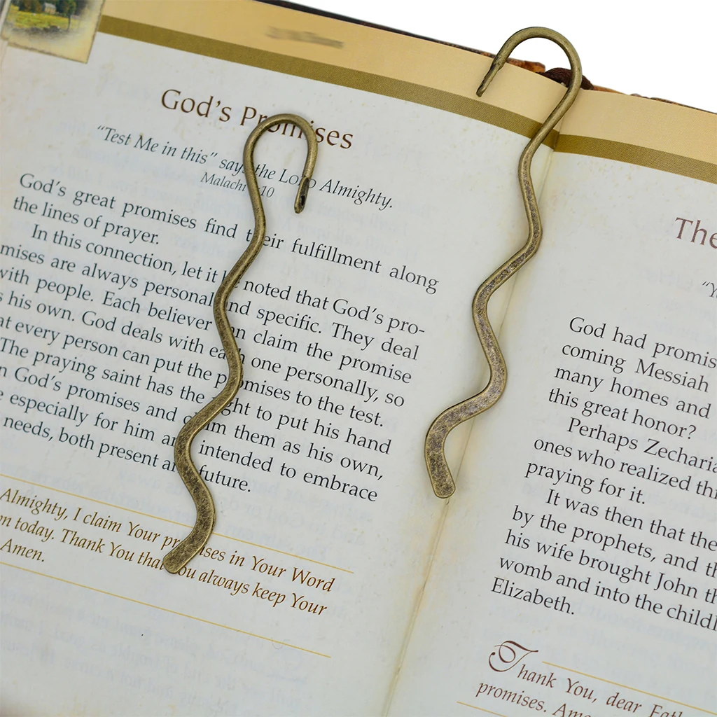 

30Pcs Wholesale Retro Zinc Alloy Wavy Shape Bookmark Ducument Book Marker Stationery Accessories 85mm Long with 2mm Loop