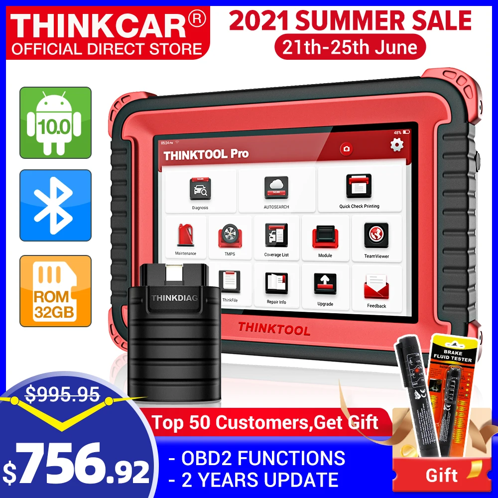 Thinkcar Thinktool Pro OBD2 Профессиональный полный диагностический инструмент сканер