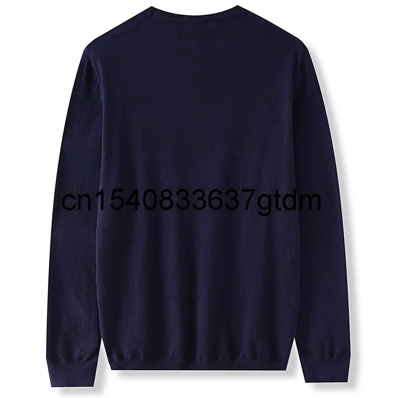 

Fat plus size solid color loose sweater men's autumn new round neck base coat middle aged men's thin coat