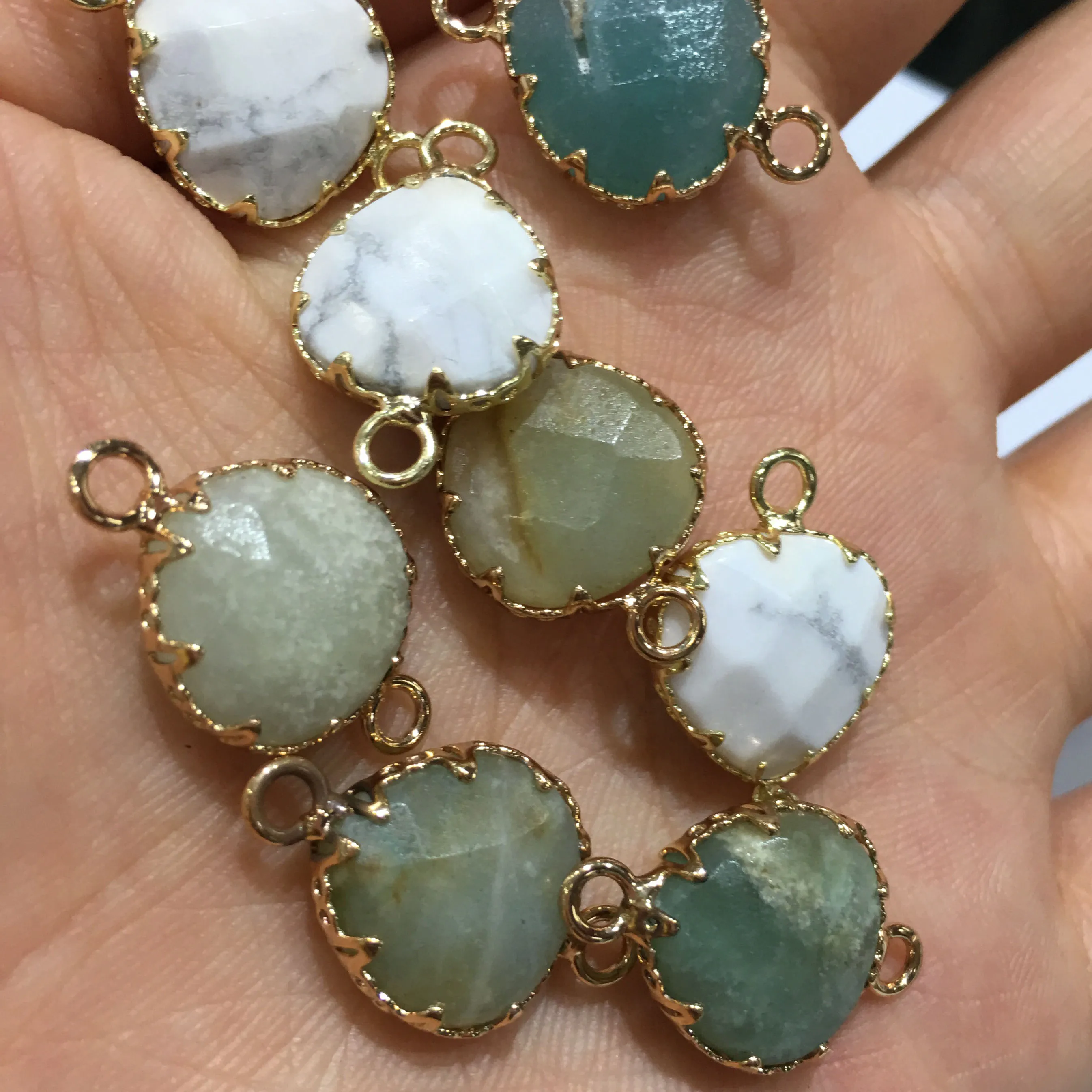 Соединитель из натуральных полудрагоценных камней 5 шт. модные ювелирные изделия