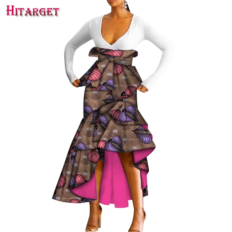 

New Africa Mermaid Skirt for Women Bazin Riche Custom Pleated Skirt Unique Original Plus Size Women African Clothing WY7262