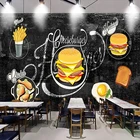 Настенные 3D обои на заказ, украшение для стен в западном стиле, с изображением гамбургера, магазина фаст-фуда, ресторана