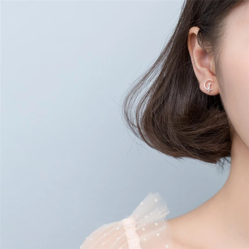 Оригинальные кошачьи милые простые серьги от аллергии серебристого цвета темперамента личности модные женские серьги SEA113.