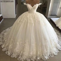 vintage vestidos de novia casamento 2021 bridal gowns ball gown lace applique wedding dress robe de mariee trouwjurk