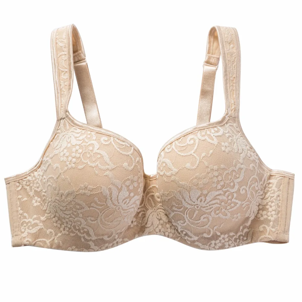 Женский бюстгальтер с широкими бретелями цветочной вышивкой размера плюс 36 38 40 42