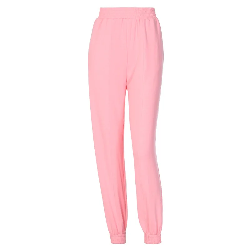 

Cool Women Pink Track Pants Harem Sweat Pants Women Joggers Mid Waist Pants Female Streetwear Trousers Winter Loose Sweatpants