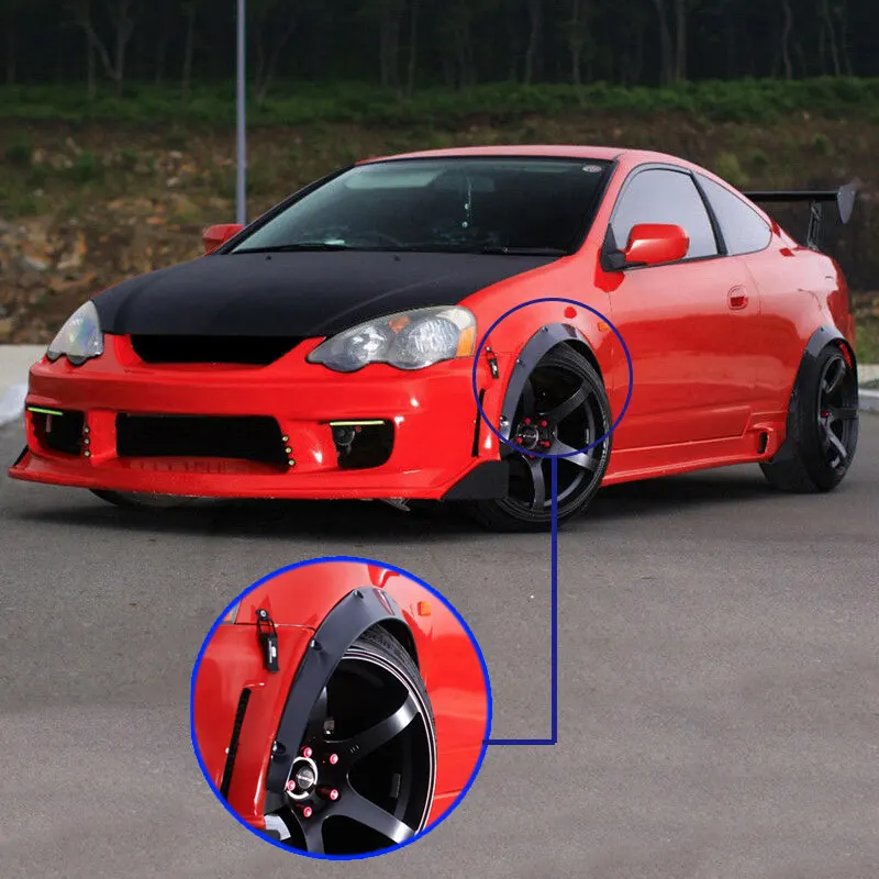 

New Universal 4 Pcs PP Fenders Flares Guard Over Wide Body Wheel Arches Accessories for Car